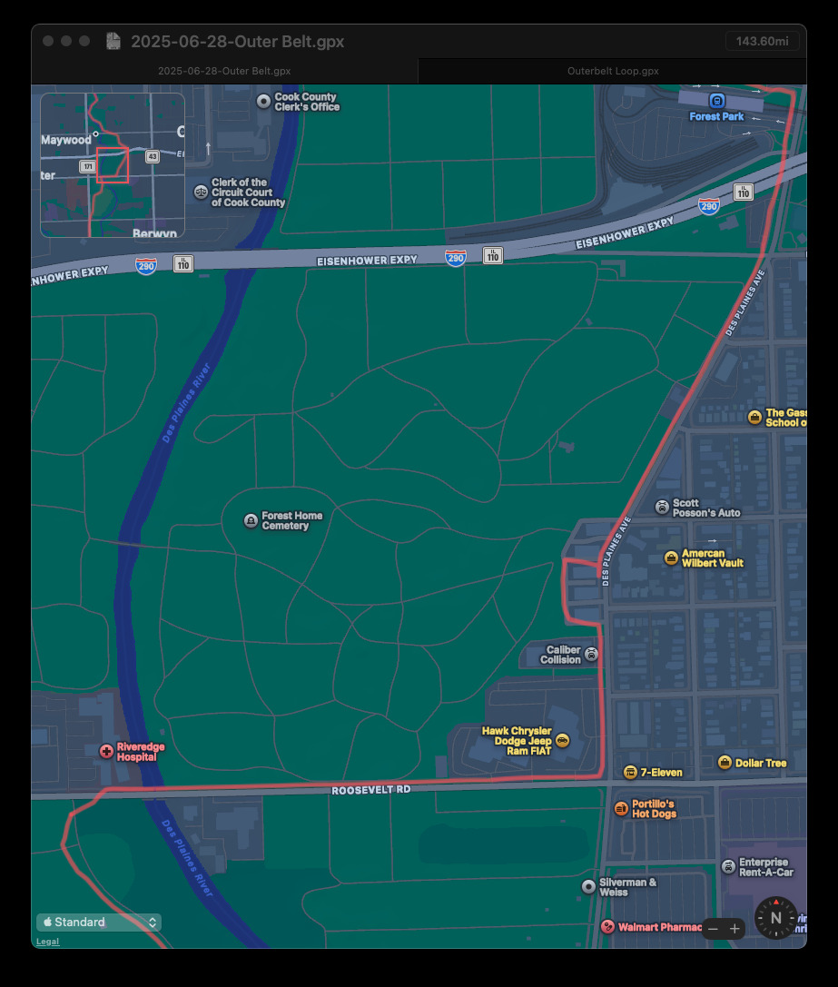 My Route down Roosevelt Road